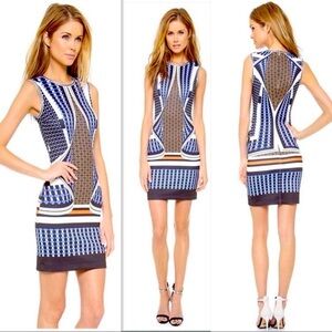 NWOT Clover Canyon Twisted Scarf Printed Neoprene Fitted Dress, Size Medium